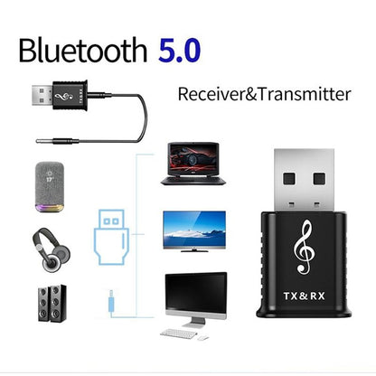 MSD168 2 ใน 1 เครื่องส่งสัญญาณบลูทูธ Mini 3.5 มม.AUX สเตอริโอไร้สายบลูทูธ 5.0 อะแดปเตอร์สำหรับรถยนต์ทีวี PC MP3
