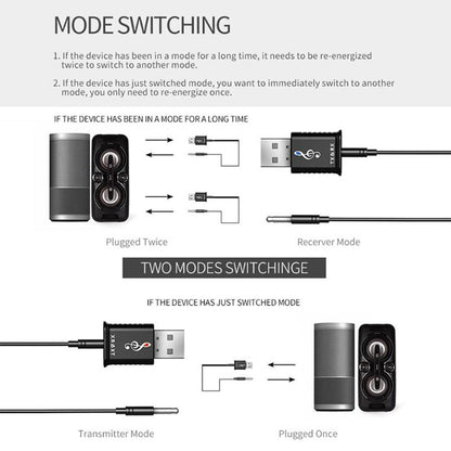 MSD168 2 ใน 1 เครื่องส่งสัญญาณบลูทูธ Mini 3.5 มม.AUX สเตอริโอไร้สายบลูทูธ 5.0 อะแดปเตอร์สำหรับรถยนต์ทีวี PC MP3