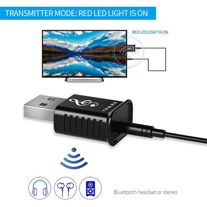 MSD168 2 ใน 1 เครื่องส่งสัญญาณบลูทูธ Mini 3.5 มม.AUX สเตอริโอไร้สายบลูทูธ 5.0 อะแดปเตอร์สำหรับรถยนต์ทีวี PC MP3