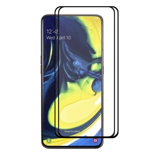 2 ชิ้น ENKAY Hatprince เต็มกาว 0.26 มิลลิเมตร 9H 2.5D ฟิล์มกระจกนิรภัยสำหรับ Samsung Galaxy A80