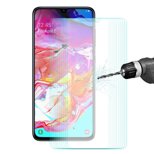 10 ชิ้น ENKAY Hatprince 0.26mm 9H 2.5D ฟิล์มกระจกนิรภัยขอบโค้งสำหรับ Samsung Galaxy A70, Galaxy A70
