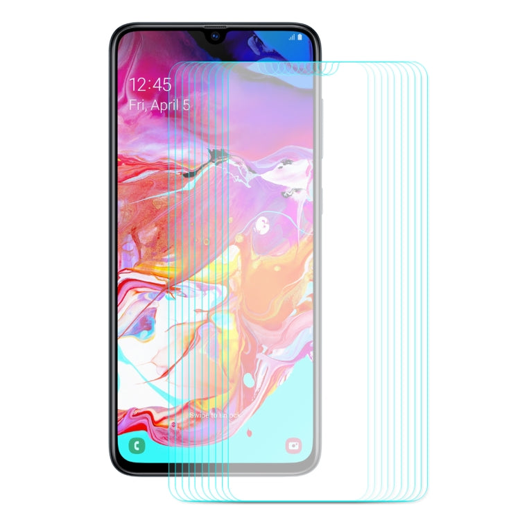 10 ชิ้น ENKAY Hatprince 0.26mm 9H 2.5D ฟิล์มกระจกนิรภัยขอบโค้งสำหรับ Samsung Galaxy A70, Galaxy A70