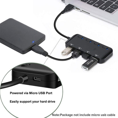 ฮับพอร์ต USB3.0 4 พอร์ตความเร็วสูงพิเศษพร้อมสวิตช์, USB 3.0