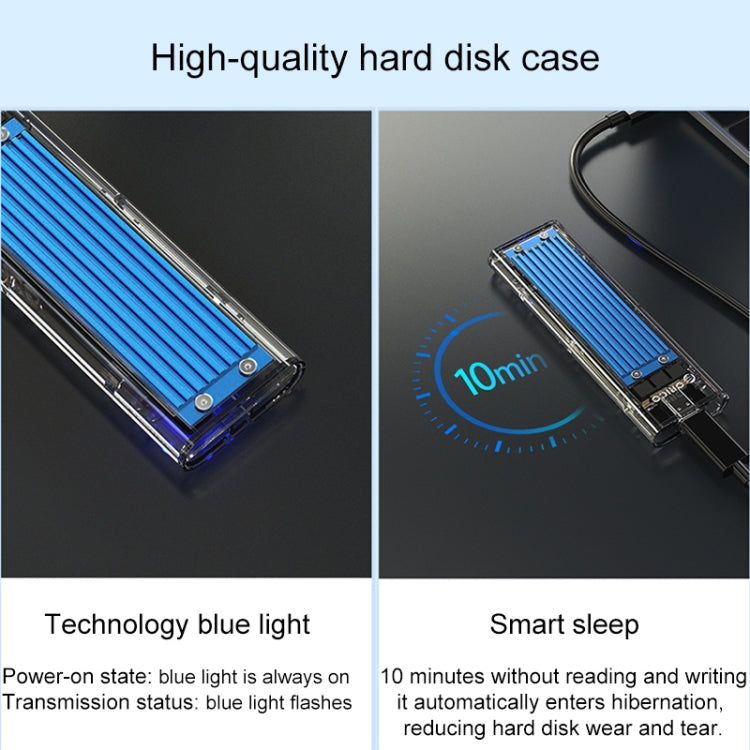 ORICO TCM2M-C3 M.2 SSD เคสฮาร์ดดิสก์โปรโตคอลคู่