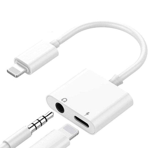 ZS-KL21804 2 in 1 8 Pin to 3.5mm Audio + 8 Pin Charging Interface, อะแดปเตอร์หูฟัง, เหมาะสำหรับระบบ IOS ทั้งหมด, 8 Pin + 3.5mm