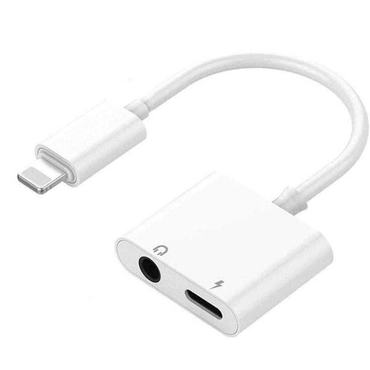 ZS-KL21804 2 in 1 8 Pin to 3.5mm Audio + 8 Pin Charging Interface, อะแดปเตอร์หูฟัง, เหมาะสำหรับระบบ IOS ทั้งหมด, 8 Pin + 3.5mm