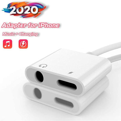 ZS-KL21804 2 in 1 8 Pin to 3.5mm Audio + 8 Pin Charging Interface, อะแดปเตอร์หูฟัง, เหมาะสำหรับระบบ IOS ทั้งหมด, 8 Pin + 3.5mm