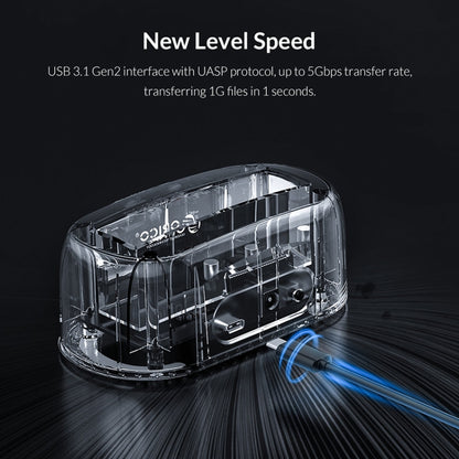 ORICO 6139C3-G2 แท่นวางฮาร์ดไดรฟ์ USB3.1 Gen2 Type-C ขนาด 3.5 นิ้วแบบโปร่งใส