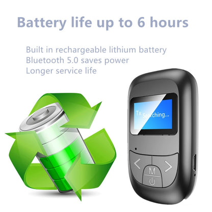 T14 อะแดปเตอร์บลูทูธ 2 ใน 1 รถแฮนด์ฟรีเครื่องรับสัญญาณบลูทูธพร้อมจอแสดงผลดิจิตอล LCD, T14