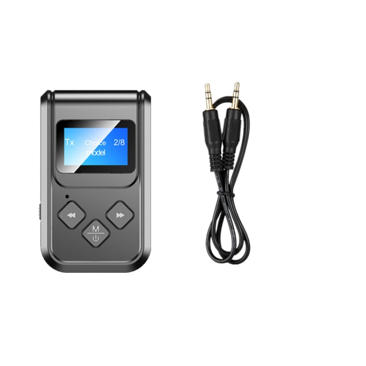 T15 2 in 1 Bluetooth 5.0 เครื่องรับส่งสัญญาณเพลงพร้อมหน้าจอ, T15