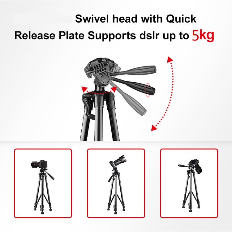L-3600 Live ขาตั้งกล้องพร้อมสามมิติ Damping Gimbal ที่ถอดออกได้อย่างรวดเร็วแผ่นปรับความสูง 62-170 ซม. สำหรับกล้อง SLR Live Light โปรเจคเตอร์ (สีดำ), L-3600