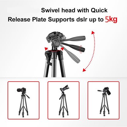 L-3600 Live ขาตั้งกล้องพร้อมสามมิติ Damping Gimbal ที่ถอดออกได้อย่างรวดเร็วแผ่นปรับความสูง 62-170 ซม. สำหรับกล้อง SLR Live Light โปรเจคเตอร์ (สีดำ), L-3600
