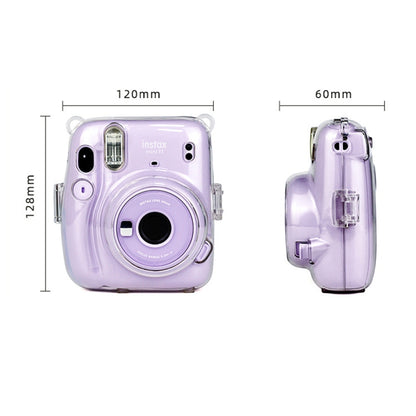 Richwell Carry เคส กระเป๋าคริสตัลปกแข็งพร้อมสายสะพายสำหรับ Fujifilm Instax Mini 11