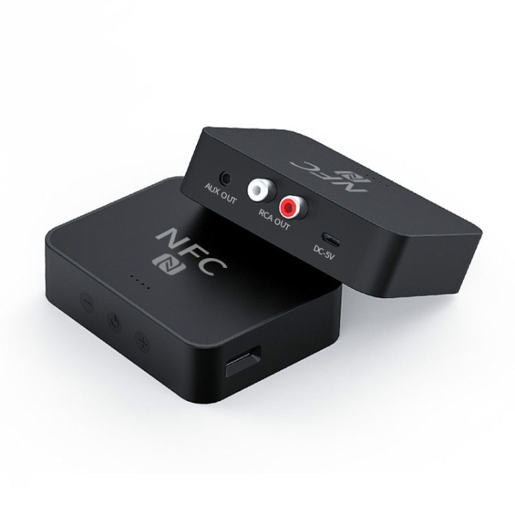 R6 NFC Bluetooth 5.0 เครื่องรับสัญญาณเพลงบนเดสก์ท็อปตัวรับสัญญาณ Bluetooth รองรับการ์ด TF