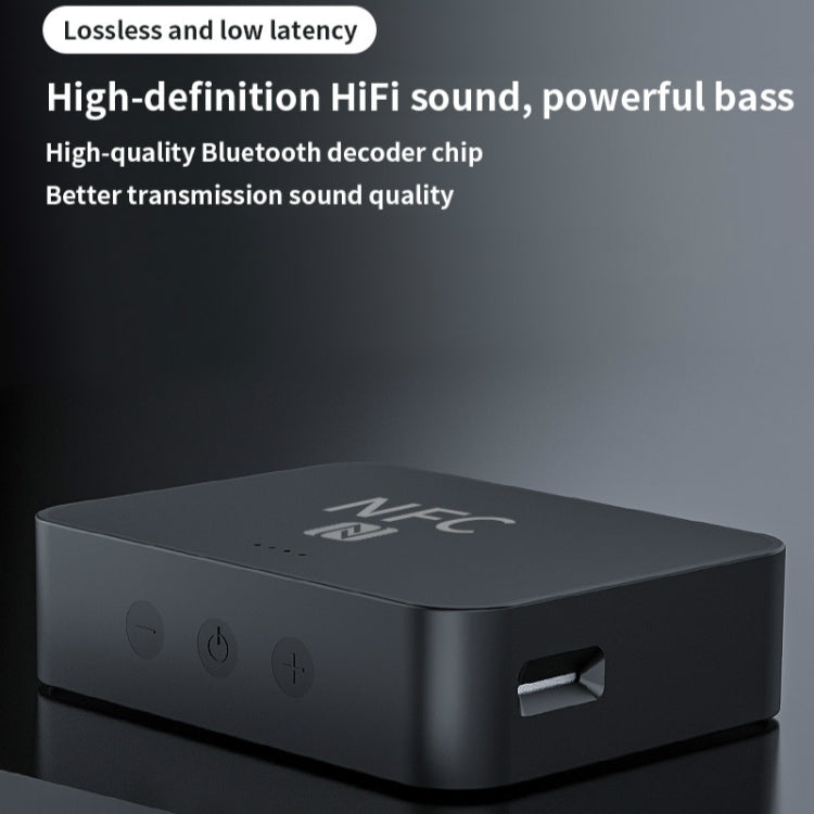 R6 NFC Bluetooth 5.0 เครื่องรับสัญญาณเพลงบนเดสก์ท็อปตัวรับสัญญาณ Bluetooth รองรับการ์ด TF