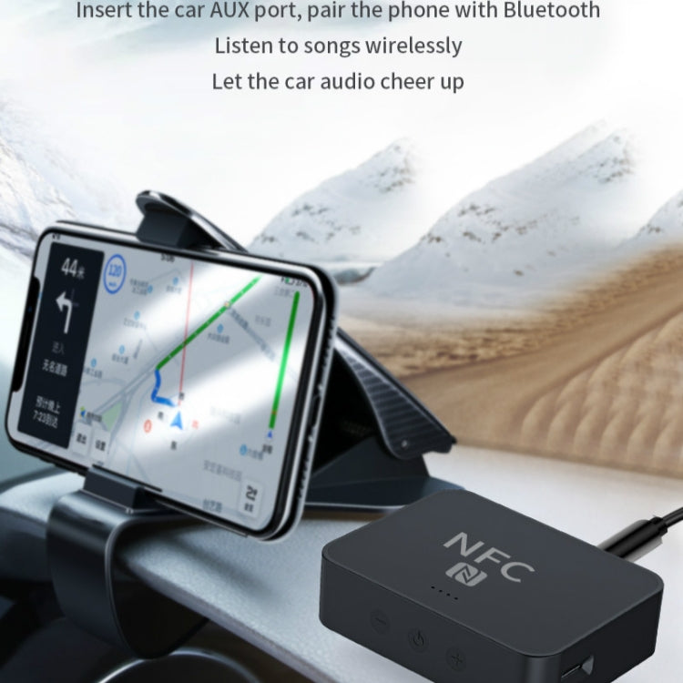 R6 NFC Bluetooth 5.0 เครื่องรับสัญญาณเพลงบนเดสก์ท็อปตัวรับสัญญาณ Bluetooth รองรับการ์ด TF