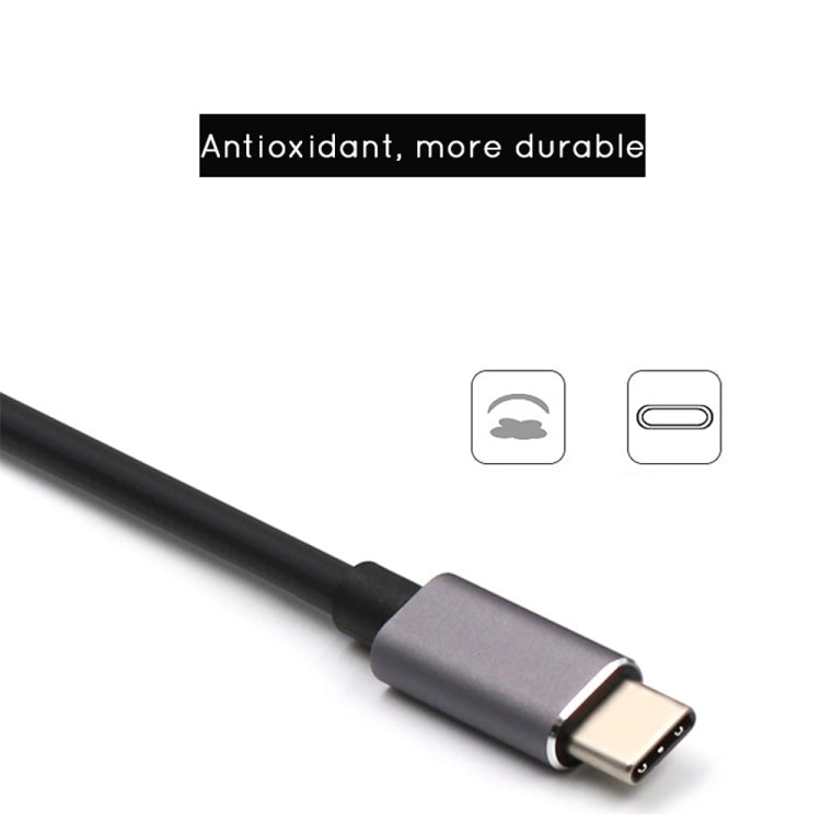 USB-C/Type-C เป็น HD 4K HDMI + RJ45 + USB 3.0 + USB 2.0 + PD 5 in 1 HUB Converter, 5 in 1
