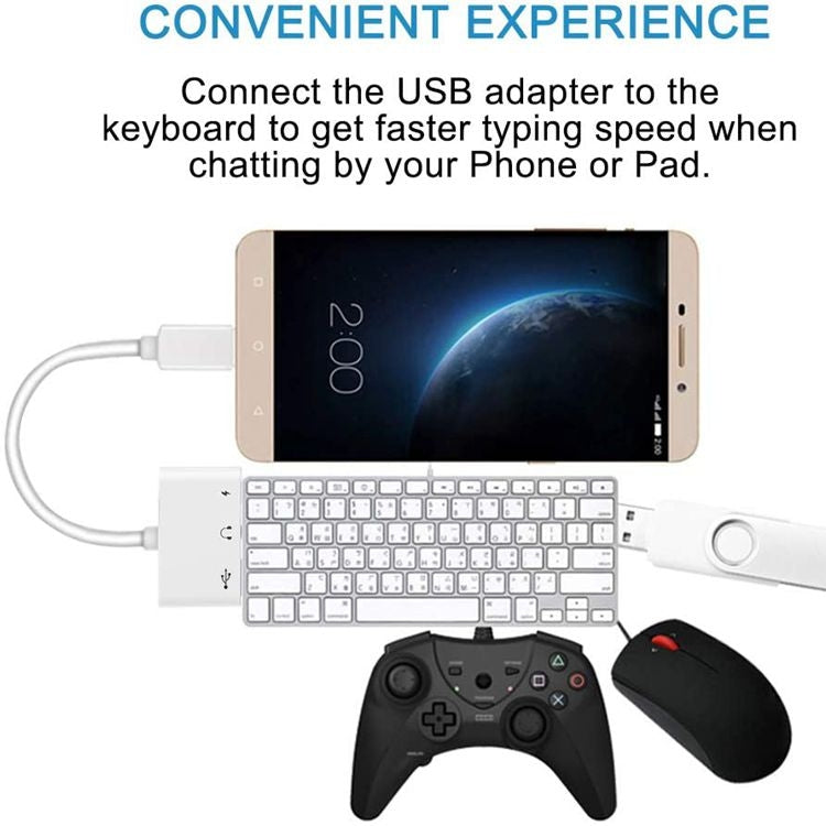 อะแดปเตอร์ USB-C OTG 3 ใน 1 พร้อมแจ็คหูฟังขนาด 3.5 มม. ใช้งานได้กับ iPad Pro และโทรศัพท์แจ็ค Type-C, 3 in 1