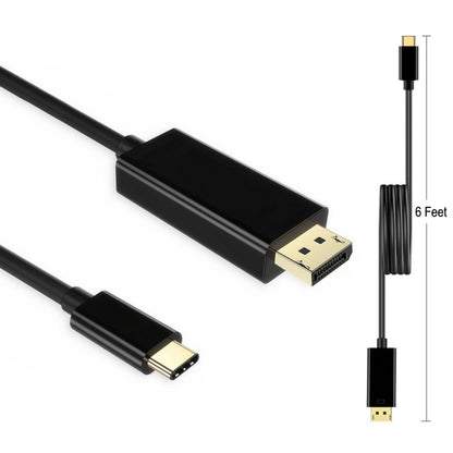 4K 60Hz Type-C ถึง DP DisplayPort เชื่อมต่อสายอะแดปเตอร์ DP ความยาวสายเคเบิล: 1.8 ม.