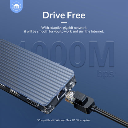 ORICO 6 in 1 Type-C ฮับโปร่งใส, WB-6TS