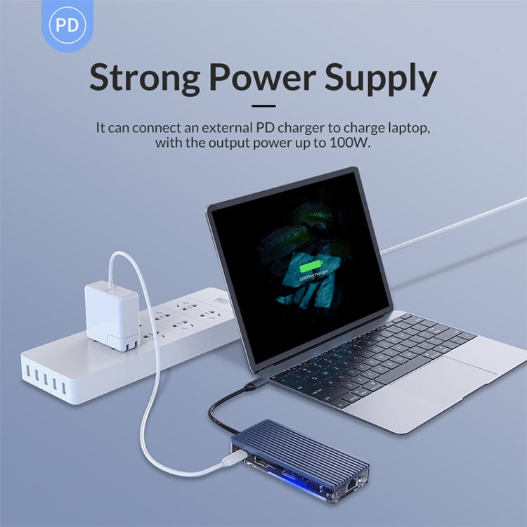 ORICO 6 in 1 Type-C ฮับโปร่งใส, WB-6TS