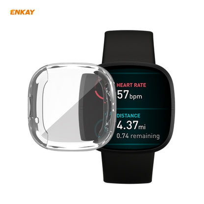 สำหรับ Fitbit Versa 3 / Fitbit Sense ENKAY Hat-Prince ENK-AC8208 เคส TPU Soft โปร่งใสแบบเต็มครอบคลุม
