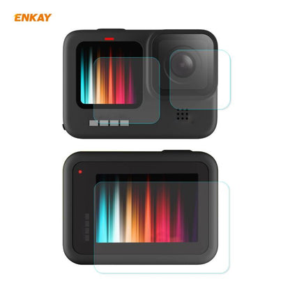 สำหรับ GoPro HERO9 ENKAY HatPrince 3 in 1 0.2mm 9H 2.15D เลนส์กล้องป้องกันและฟิล์มกระจกนิรภัยหน้าจอ