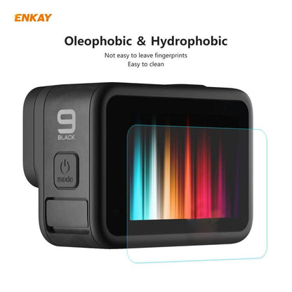 สำหรับ GoPro HERO9 ENKAY HatPrince 3 in 1 0.2mm 9H 2.15D เลนส์กล้องป้องกันและฟิล์มกระจกนิรภัยหน้าจอ
