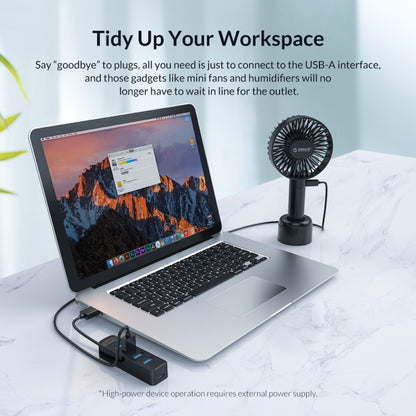 ORICO TWU3-4A-BK ฮับ USB 3.0 4 พอร์ต, TWU3-4A
