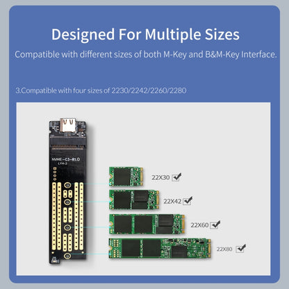 ORICO M2PAC3-G20 USB3.2 20Gbps M.2 NVMe SSD กล่องหุ้ม