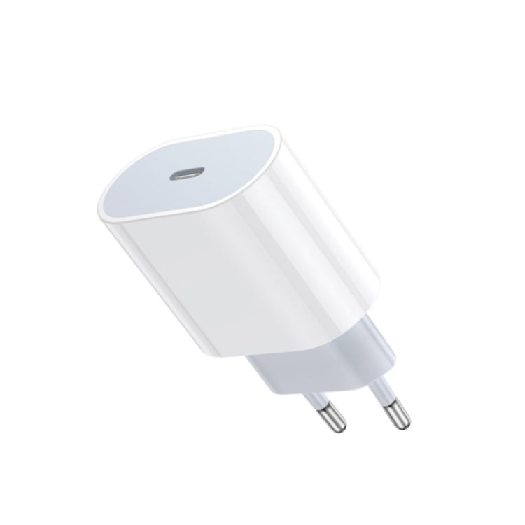 PD 20W เครื่องชาร์จสำหรับเดินทางอินเทอร์เฟซ USB-C / Type-C เดี่ยว, ปลั๊ก EU, Actual 20W EU Plug