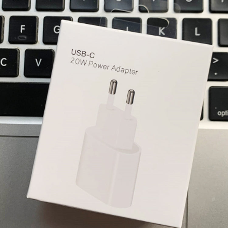 PD 20W เครื่องชาร์จสำหรับเดินทางอินเทอร์เฟซ USB-C / Type-C เดี่ยว, ปลั๊ก EU, Actual 20W EU Plug