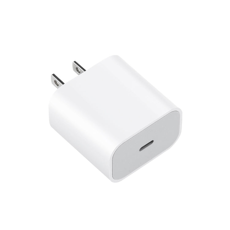 2 in 1 PD 20W แท่นชาร์จสำหรับเดินทางพอร์ต USB-C / Type-C เดี่ยว + 3A PD3.0 ชุดสายเคเบิลข้อมูล USB-C / Type-C ถึง 8 พินที่ชาร์จเร็ว, ความยาวสายเคเบิล: 1 ม., ปลั๊ก US, 20W 1m