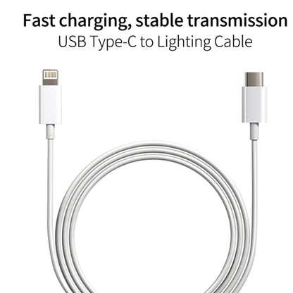 2 in 1 PD 20W แท่นชาร์จสำหรับเดินทางพอร์ต USB-C / Type-C เดี่ยว + 3A PD3.0 ชุดสายเคเบิลข้อมูล USB-C / Type-C ถึง 8 พินที่ชาร์จเร็ว, ความยาวสายเคเบิล: 1 ม., ปลั๊ก US, 20W 1m