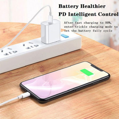 2 in 1 PD 20W แท่นชาร์จสำหรับเดินทางพอร์ต USB-C / Type-C เดี่ยว + 3A PD3.0 ชุดสายเคเบิลข้อมูล USB-C / Type-C ถึง 8 พินชาร์จเร็ว, ความยาวสายเคเบิล: 2 ม., ปลั๊ก EU, 20W 2m
