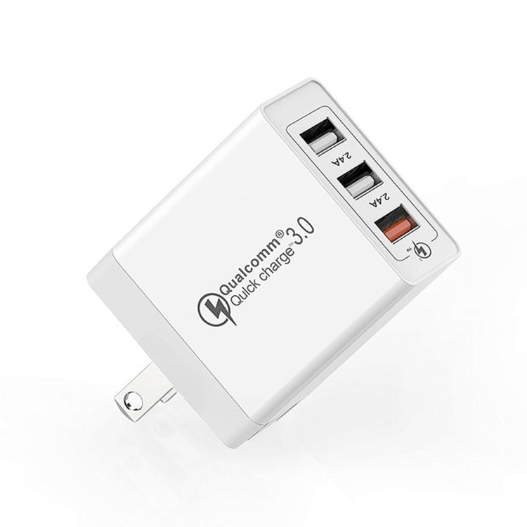 SDC-30W 30W QC 3.0 USB + 2.4A Dual USB 2.0 พอร์ตโทรศัพท์มือถือแท็บเล็ตพีซี Universal Quick Charger Travel Charger, US Plug, US Plug