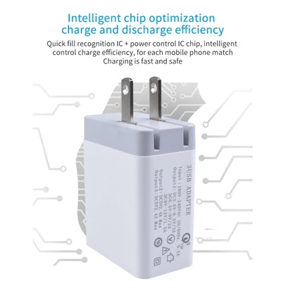 SDC-30W 2 in 1 USB เป็น USB-C / Type-C สายเคเบิลข้อมูล + 30W QC 3.0 USB 2.4A พอร์ต USB คู่ 2.0 โทรศัพท์มือถือแท็บเล็ตพีซี Universal Quick Charger Travel Charger Set, US Plug, with USB-C / Type-C Cable, US Plug