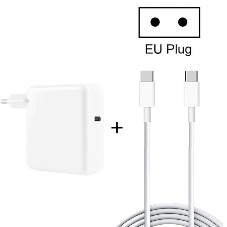 2 in 1 PD3.0 30W USB-C / Type-C Travel Charger พร้อมเท้าที่ถอดออกได้ PD3.0 3A USB-C / Type-C ถึง USB-C / Type-C ชุดสายเคเบิลข้อมูลชาร์จเร็ว, ความยาวสายเคเบิล: 1 ม.,ปลั๊กสหภาพยุโรป, 1m EU Plug