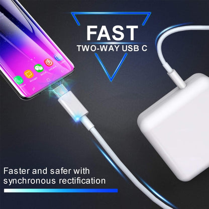 2 in 1 PD 30W USB-C / Type-C + 3A PD 3.0 USB-C / Type-C ถึง USB-C / Type-C ชุดสายเคเบิลข้อมูลชาร์จเร็ว, ความยาวสายเคเบิล: 2 ม., ปลั๊ก AU, 2m AU Plug