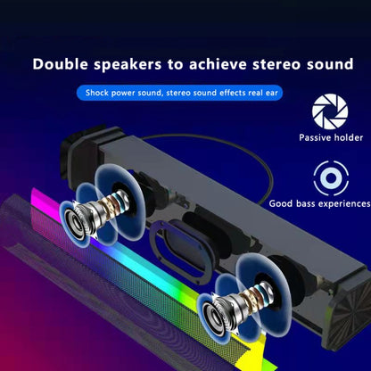C2 10W TWS ไร้สายกลางแจ้งแบบพกพาลำโพงโฮมเธียเตอร์ซับวูฟเฟอร์ Soundbar เสียง, นาฬิการองรับและนาฬิกาปลุก