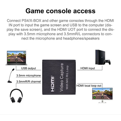 การ์ดจับภาพวิดีโอ HD 1080P 4K HDMI กล่องจับภาพวิดีโอ HDMI เป็น USB 2.0