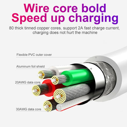 XJ-012 3A USB ชายกับ Micro USB ชายสายชาร์จข้อมูลอย่างรวดเร็ว, ความยาว: 2 ม, 2m