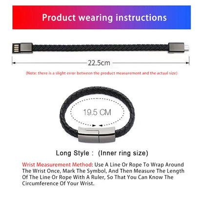 XJ-26 2.4A USB to Micro USB Creative Bracelet สายเคเบิลข้อมูล, ความยาวสายเคเบิล: 22.5 ซม., XJ-26 Micro USB, 22.5cm Micro USB