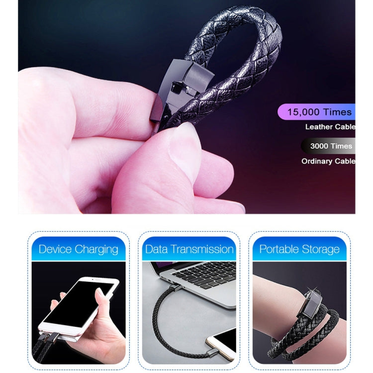 XJ-26 2.4A USB to Micro USB Creative Bracelet สายเคเบิลข้อมูล, ความยาวสายเคเบิล: 22.5 ซม., XJ-26 Micro USB, 22.5cm Micro USB