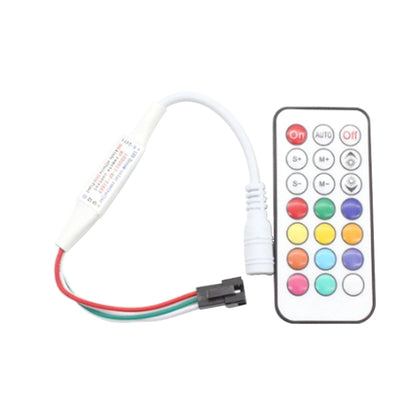 RGB LED Controller พร้อมรีโมทคอนโทรล RF 21 ปุ่มสำหรับ WS2812B WS2811 LED Strip