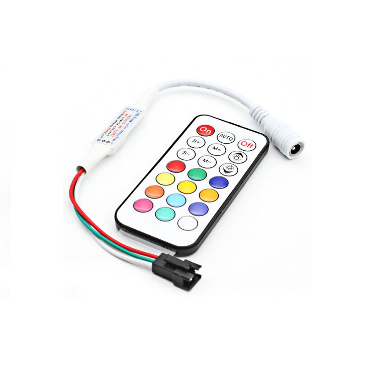 RGB LED Controller พร้อมรีโมทคอนโทรล RF 21 ปุ่มสำหรับ WS2812B WS2811 LED Strip
