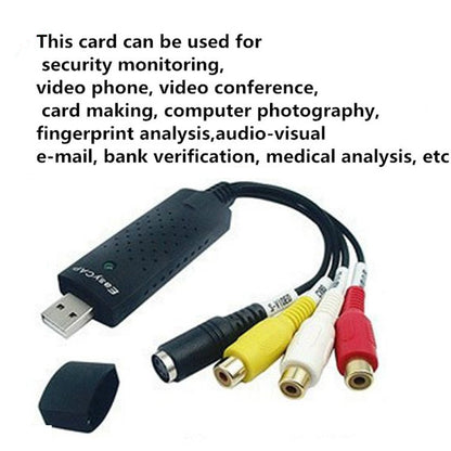 วิดีโอ USB 2.0 แบบพกพา + เสียงขั้วต่อ RCA หญิงถึงหญิงสำหรับทีวี / DVD / VHS รองรับ Vista 64 / win 7 / win 8 / win 10 / Mac OS