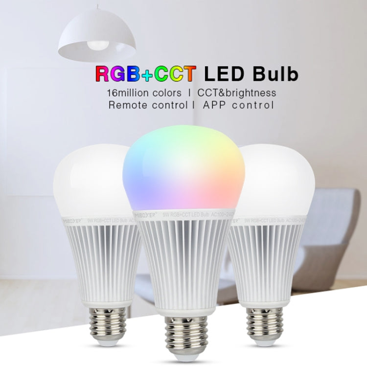 FUT012 E27 9W RGB + CCT หลอดไฟ LED 100V-240V สีรีโมทคอนโทรลสมาร์ทหลอดไฟ WiFi ไร้สาย 2.4G