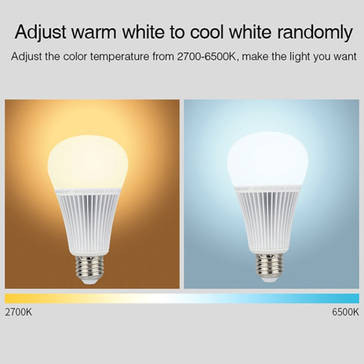 FUT012 E27 9W RGB + CCT หลอดไฟ LED 100V-240V สีรีโมทคอนโทรลสมาร์ทหลอดไฟ WiFi ไร้สาย 2.4G