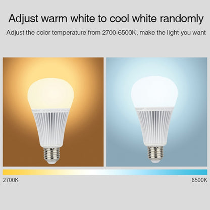FUT012 E27 9W RGB + CCT หลอดไฟ LED 100V-240V สีรีโมทคอนโทรลสมาร์ทหลอดไฟ WiFi ไร้สาย 2.4G